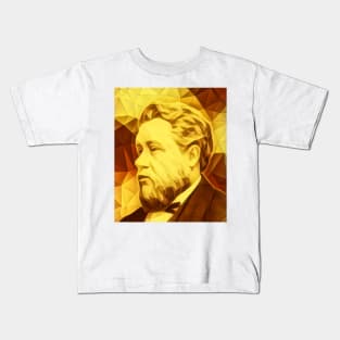 Charles Spurgeon Golden Colourful Portrait | Charles Spurgeon Artwork 10 Kids T-Shirt